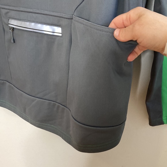 MEC Cycling Shirt Mens XL Green Gray Long Sleeve Half Zip Micro Fleece - Picture 10 of 15